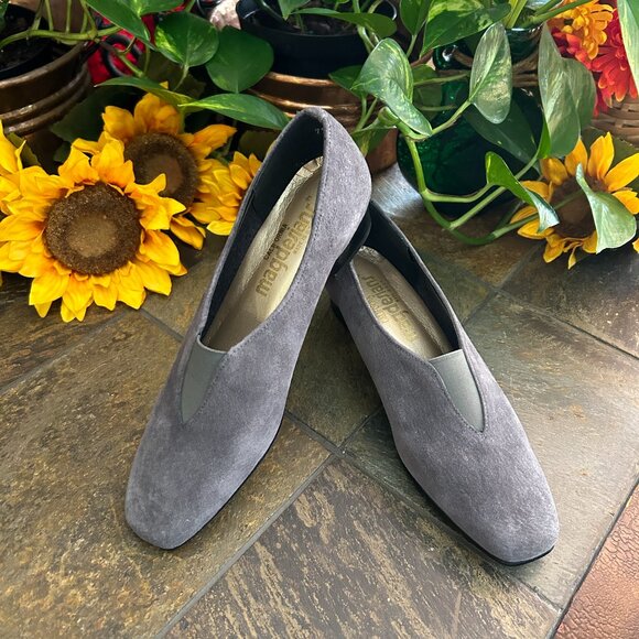 Magdesians Suede Slip-on Pumps in Grey (7) - Picture 10 of 14
